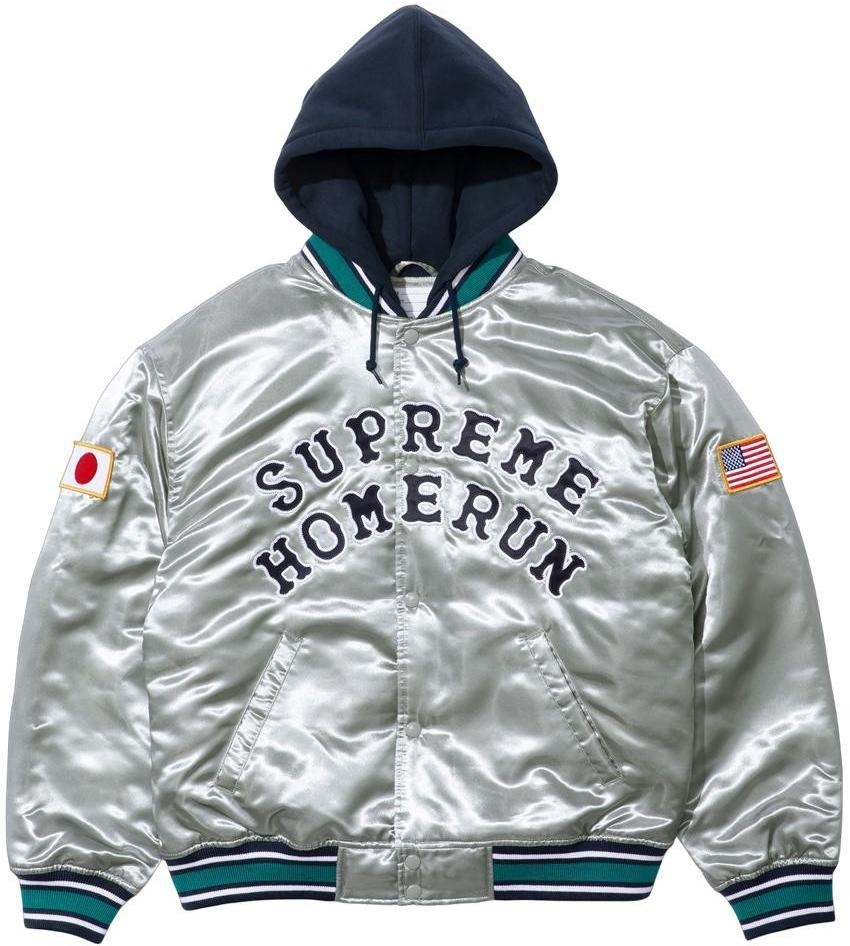 Supreme®/Homerun Satin Hooded Varsity Jacket view 13